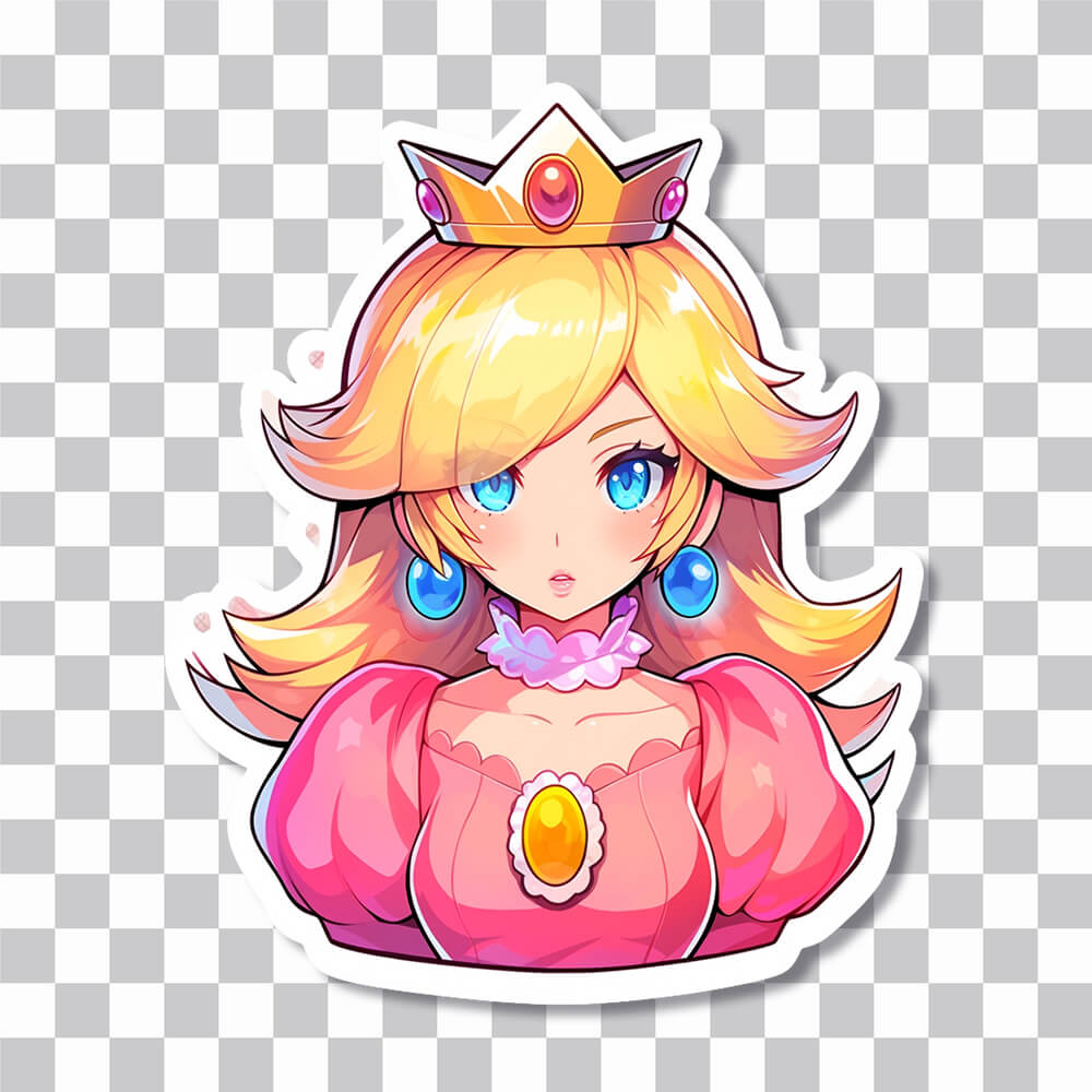super mario beautiful princess peach sticker cover