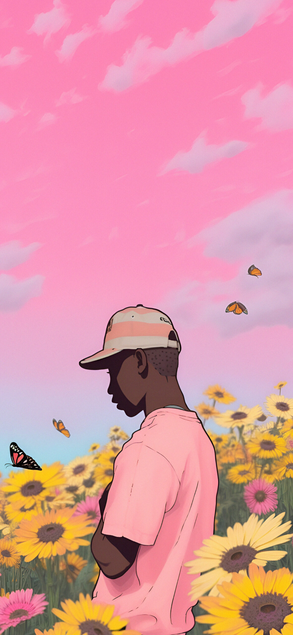 Tyler the Creator in a Field of Sunflowers Wallpaper Tyler the