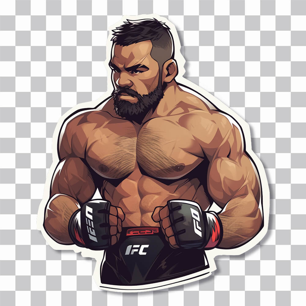 ufc bearded fighter sticker cover
