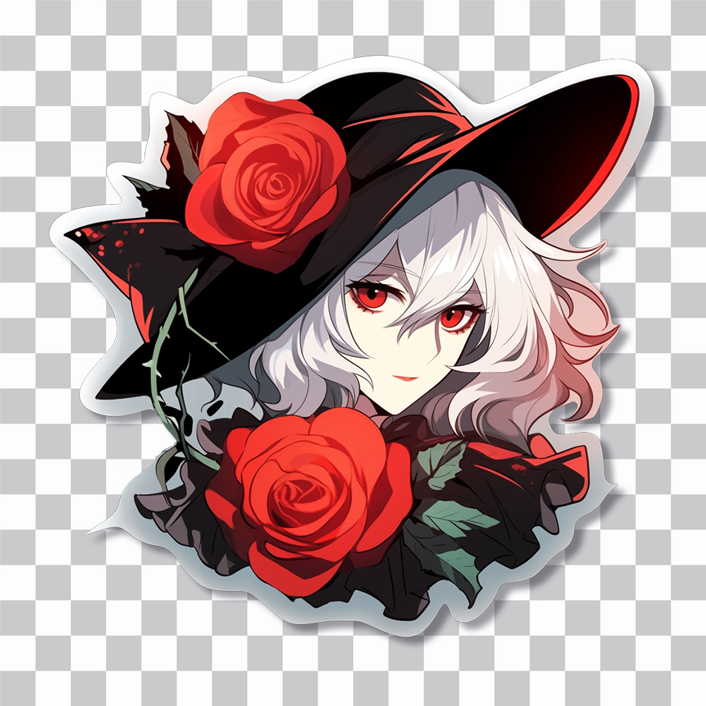 vampire girl with roses sticker cover
