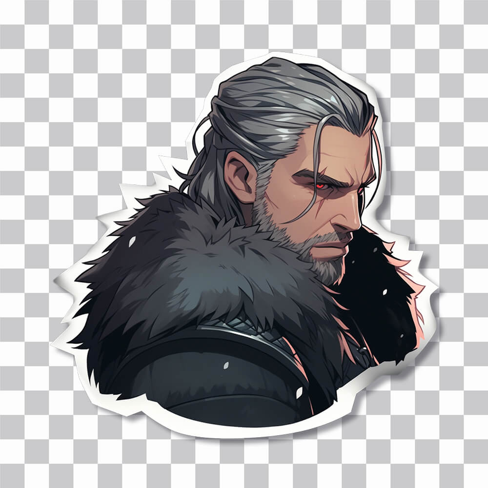 witcher geralt with red eyes sticker cover