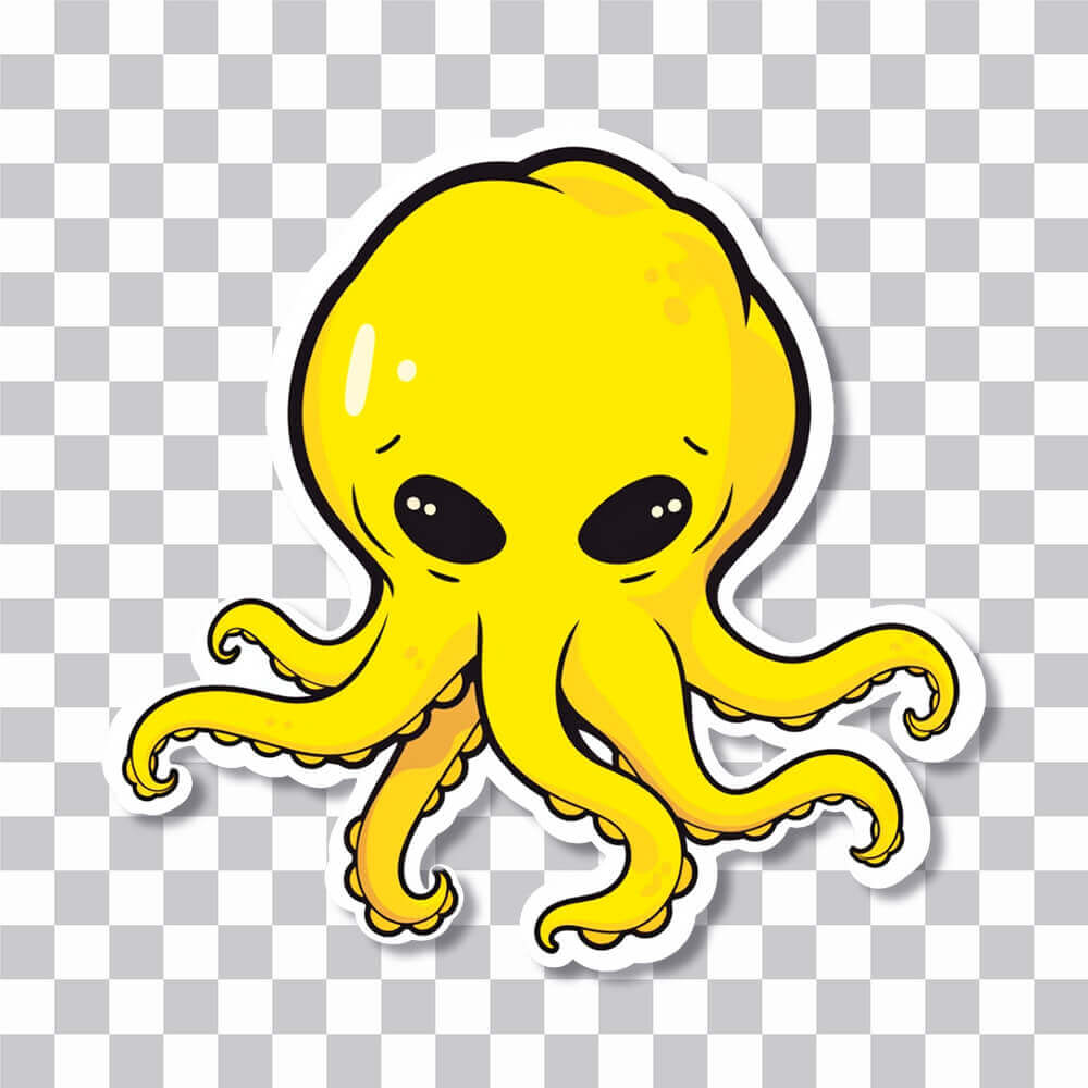 yellow octopus cartoon sticker cover