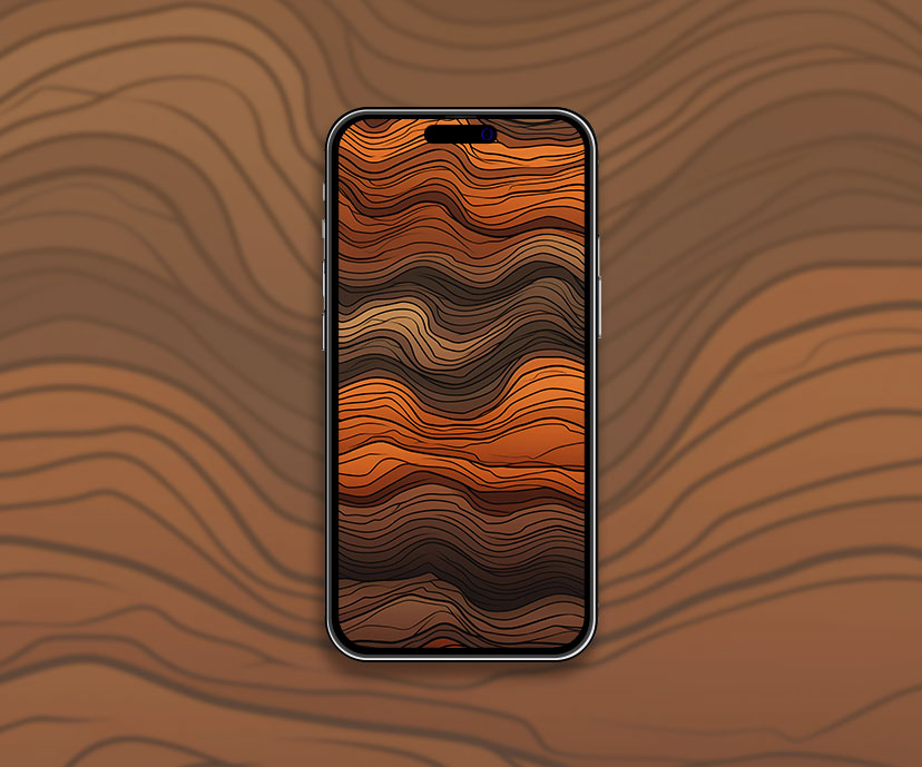 Fond d'écran esthétique avec des lignes brunes - Fond d'écran esthétique marron