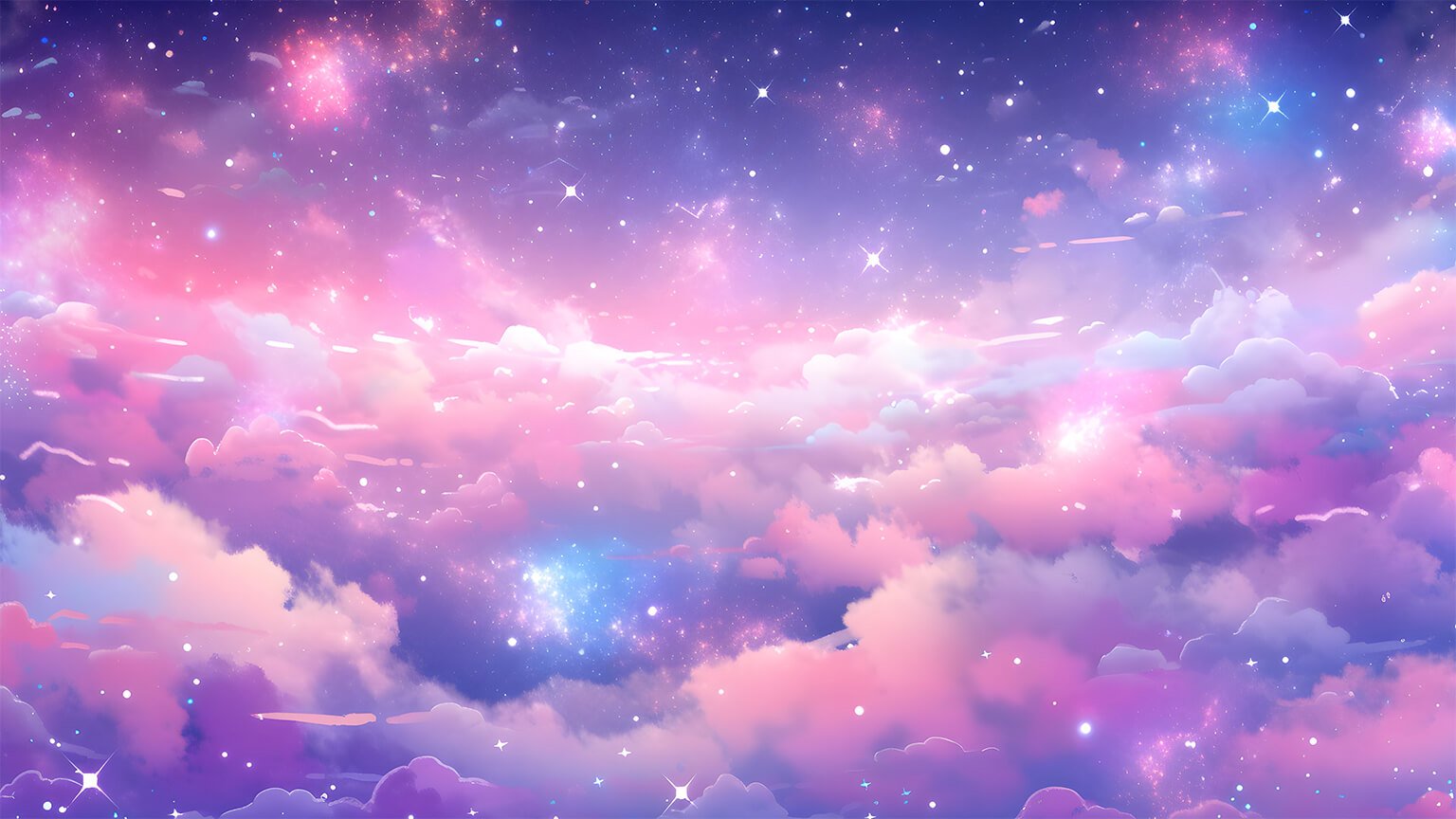 ☁️✨ Aesthetic Spacey Purple-Pink Clouds Desktop Wallpaper HD