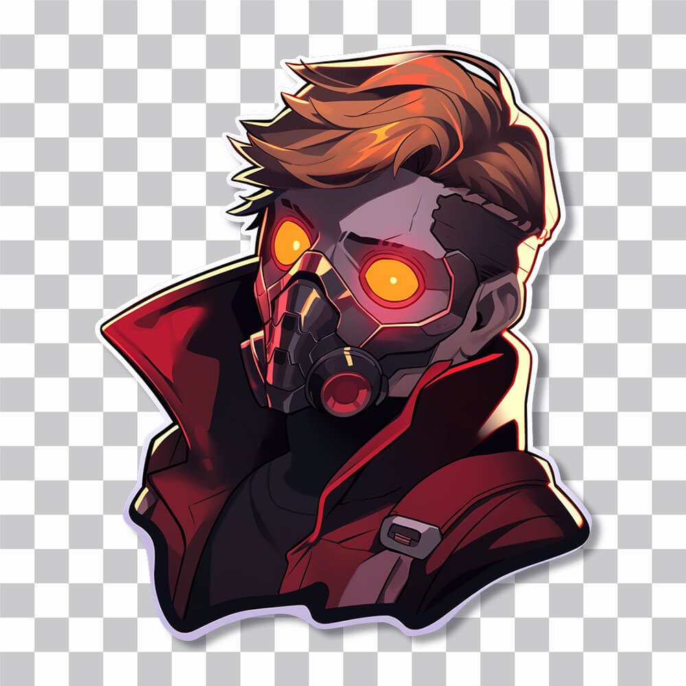 aesthetic star lord in mask marvel sticker cover