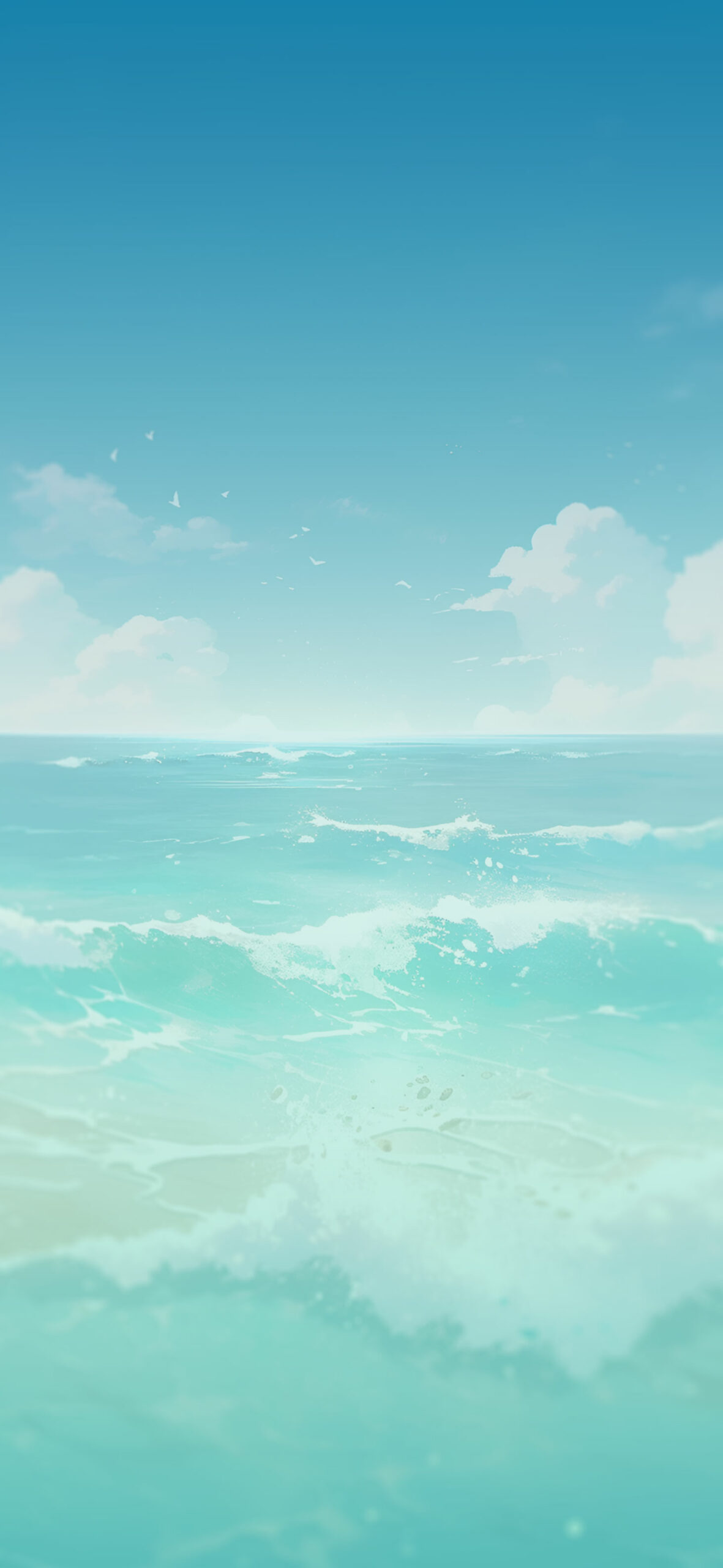 Aesthetric Turquoise Ocean & Clouds Wallpaper Aesthetric Ocean