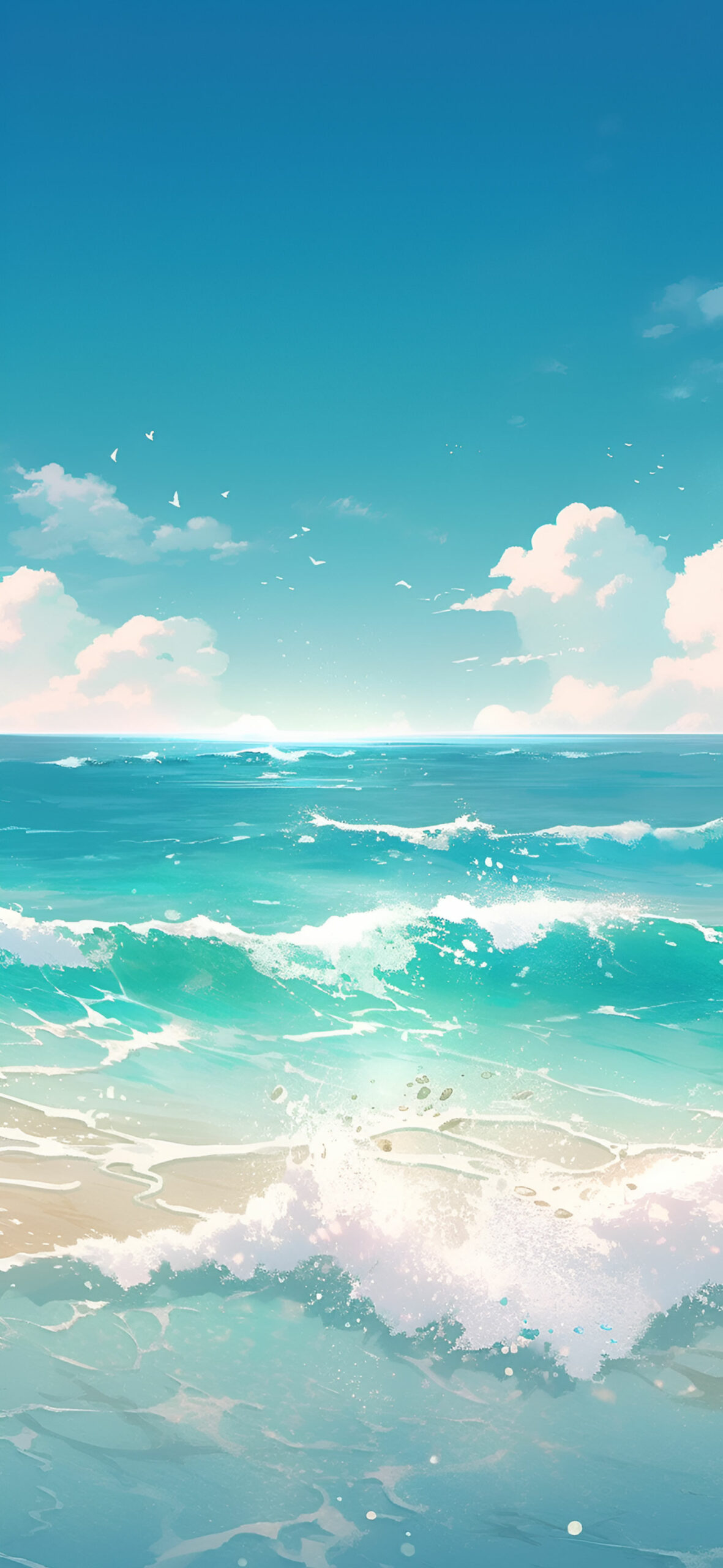 Aesthetric Turquoise Ocean & Clouds Wallpaper Aesthetric Ocean