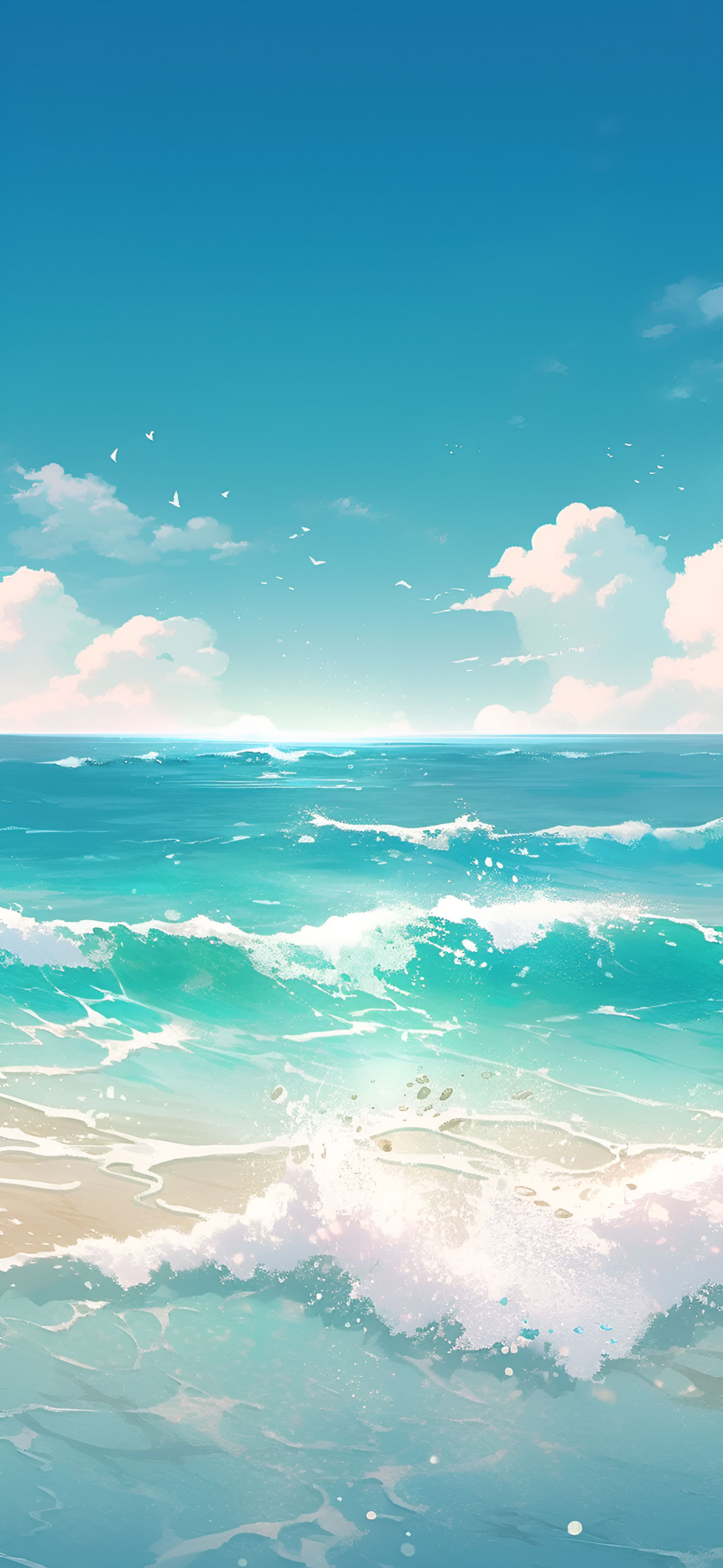 Aesthetic Turquoise Ocean & Clouds Wallpapers - Ocean Wallpaper