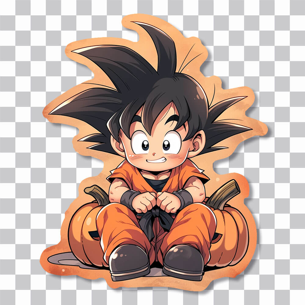 baby goku pumpkins halloween sticker cover