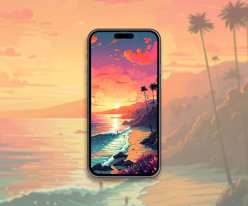 Beach Sunset in California Summer Wallpaper Beach Sunset Wallp