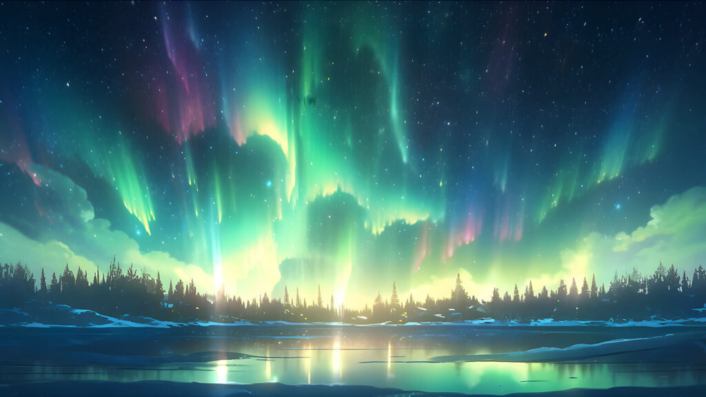 Beautiful Northern Lights and Stars Wallpaper for Desktop & Laptop