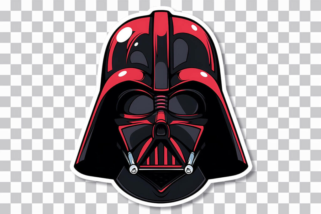 Black and Red Darth Vader Helmet: Free PNG Sticker Download