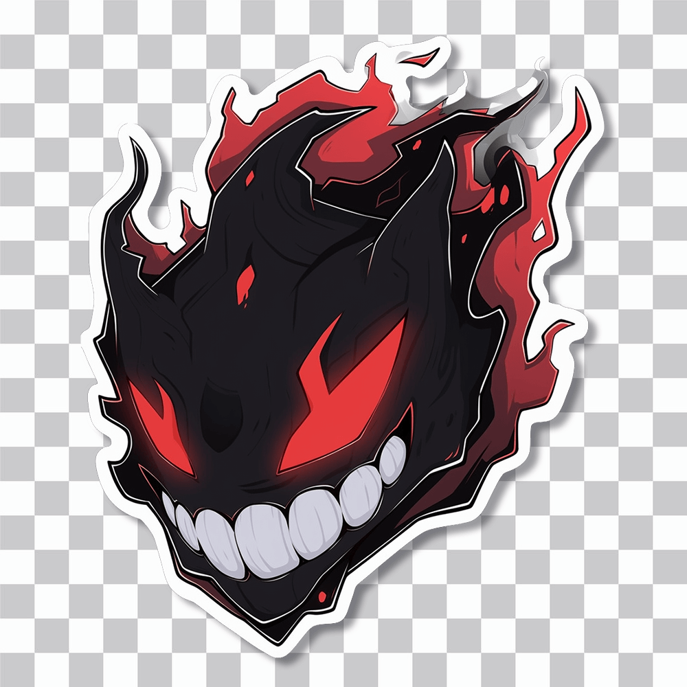 black red ghost halloween sticker cover