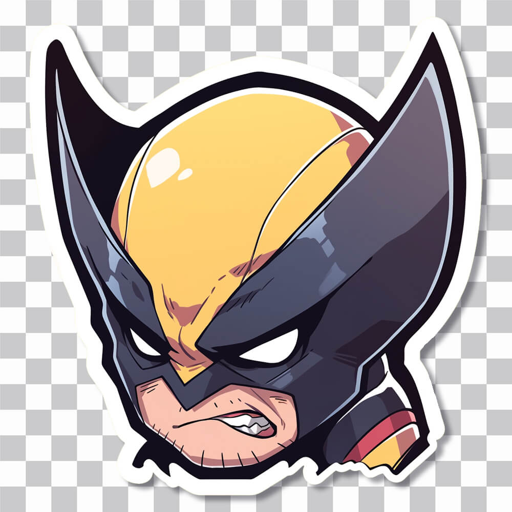 chibi angry wolverine x men sticker cover