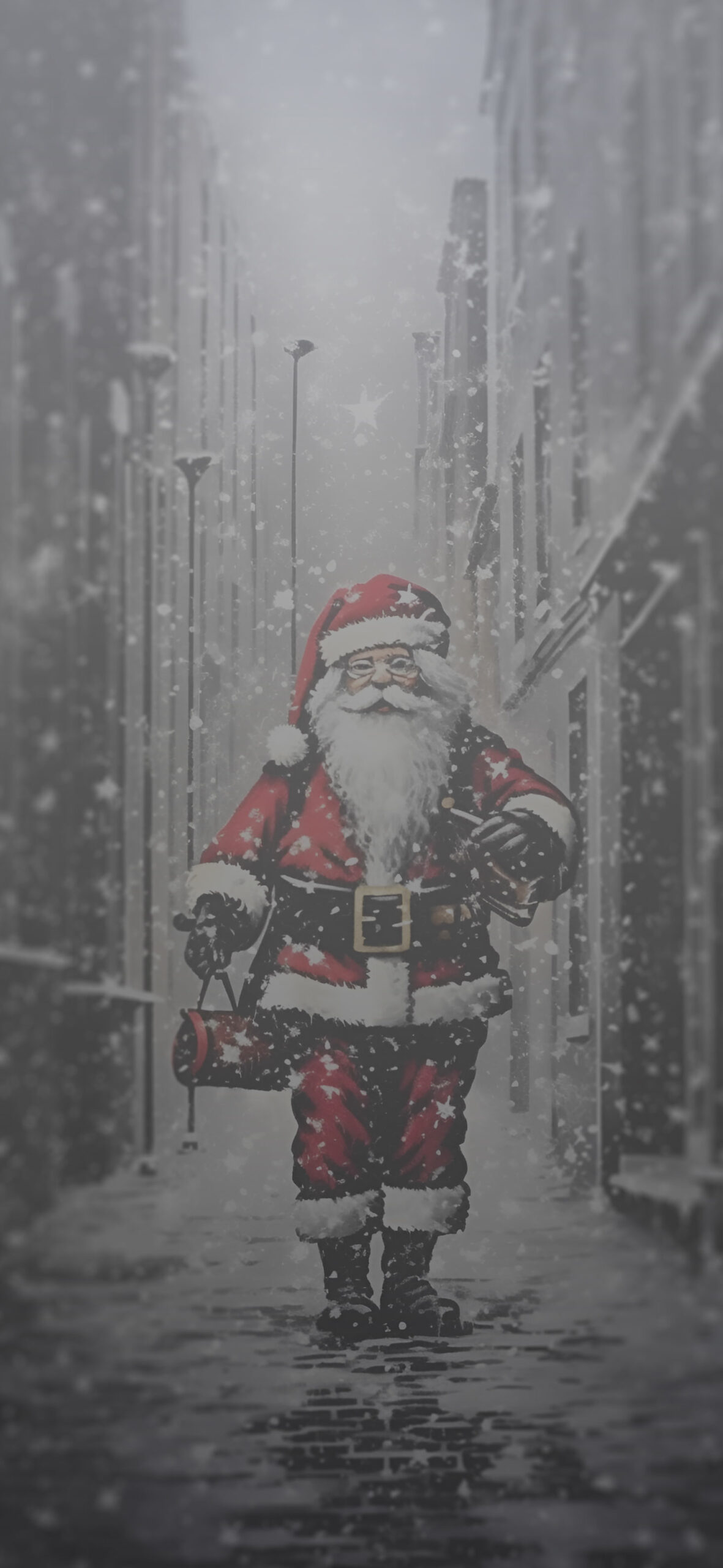 Christmas Santa In Snowy City Wallpaper Christmas Wallpaper fo