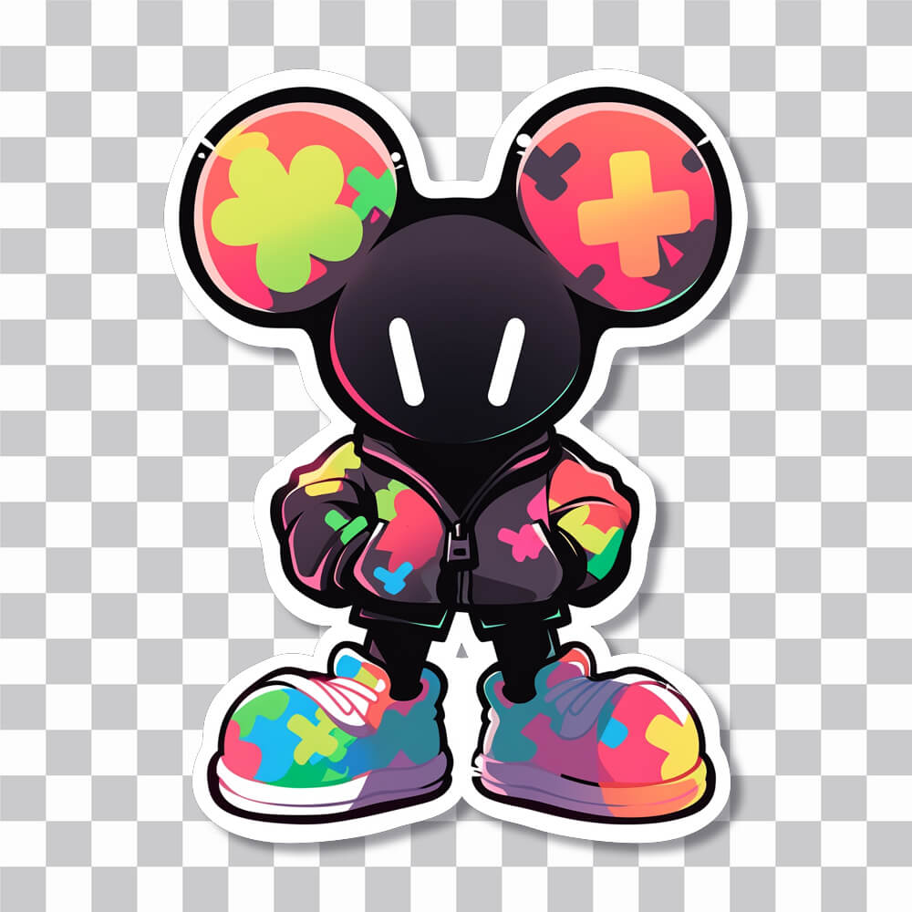 colorful mickey mouse style sticker cover