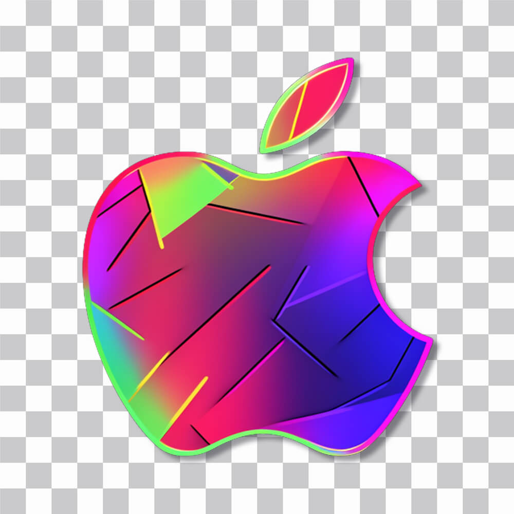 colorfull apple logo sticker cover