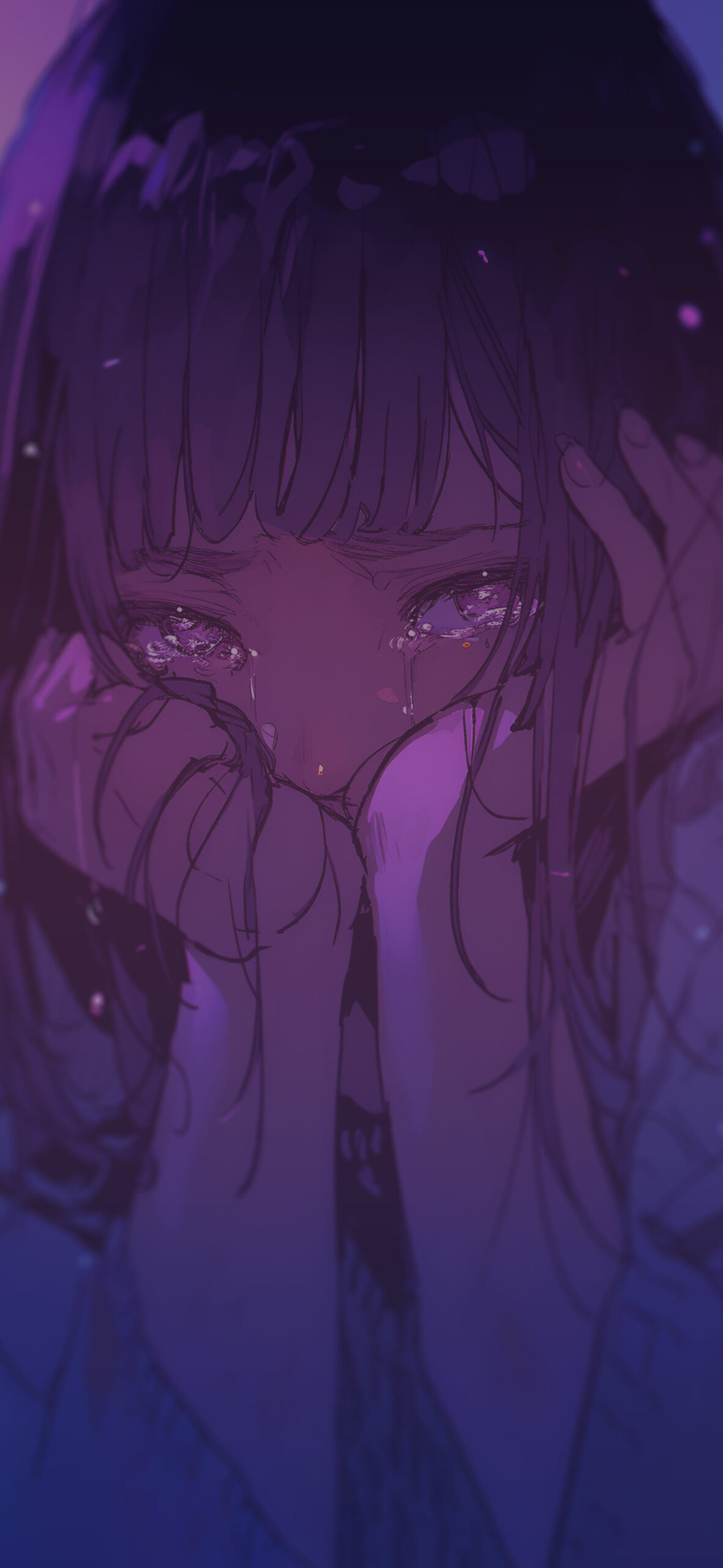 Crying Anime Girl Purple Wallpaper Crying Girl Wallpaper for i
