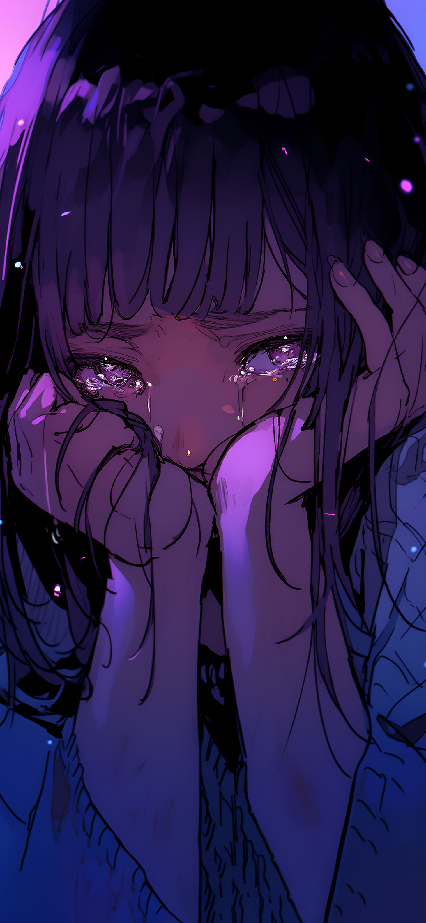 Download Sad Aesthetic Crying Girl Fanart Wallpaper