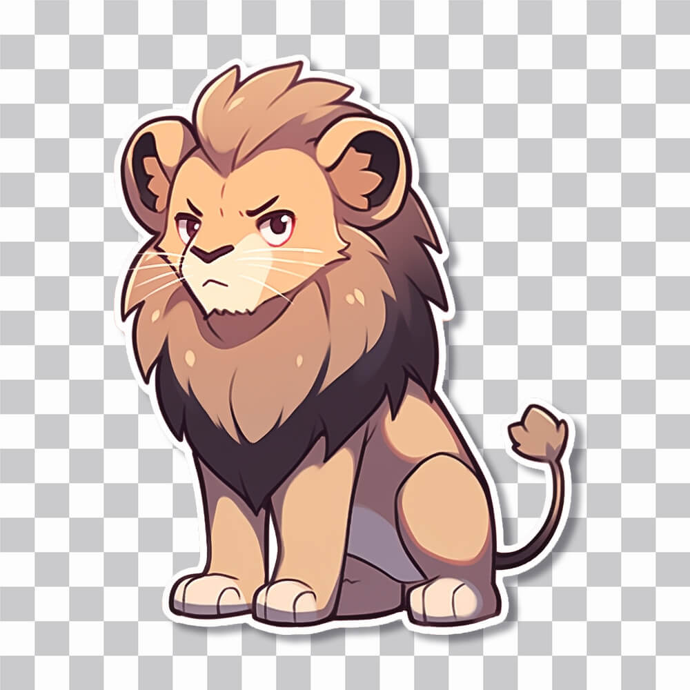 cute drawn lion sticker cover