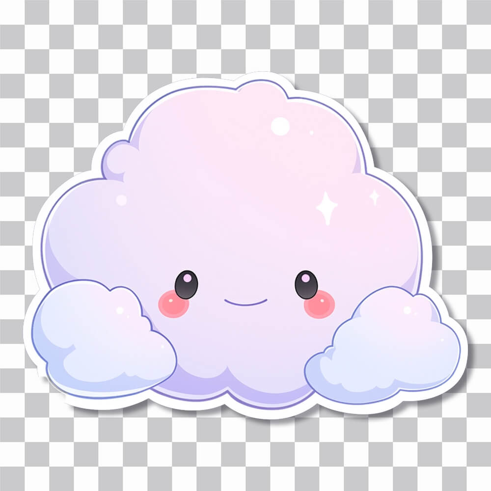 cute smiling cloud sticker cover