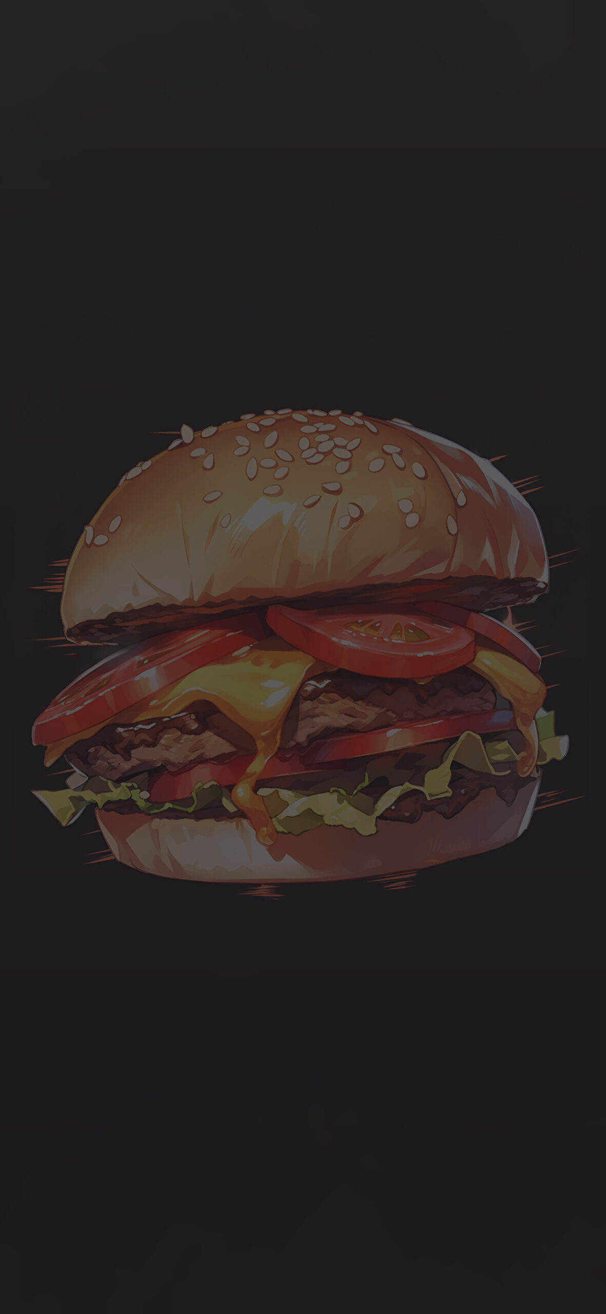 Delicious juicy burger on a black background wallpaper Tasty f