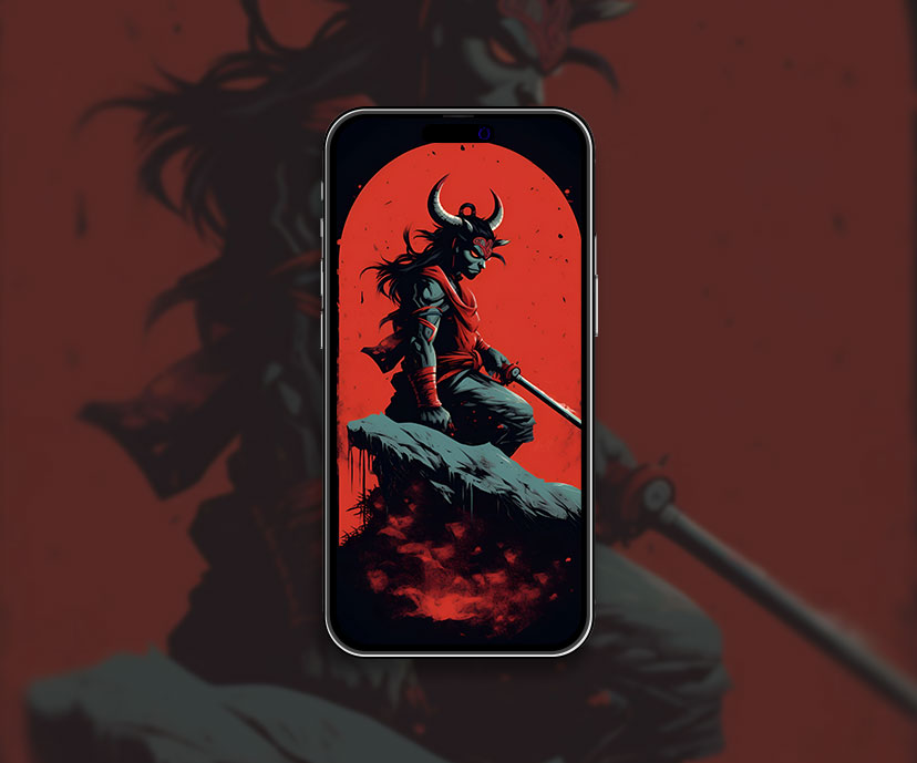 Démon avec épée Fond d’écran noir et rouge Démon avec épée Wallpa
