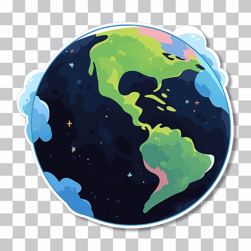 earth south north america sticker cover
