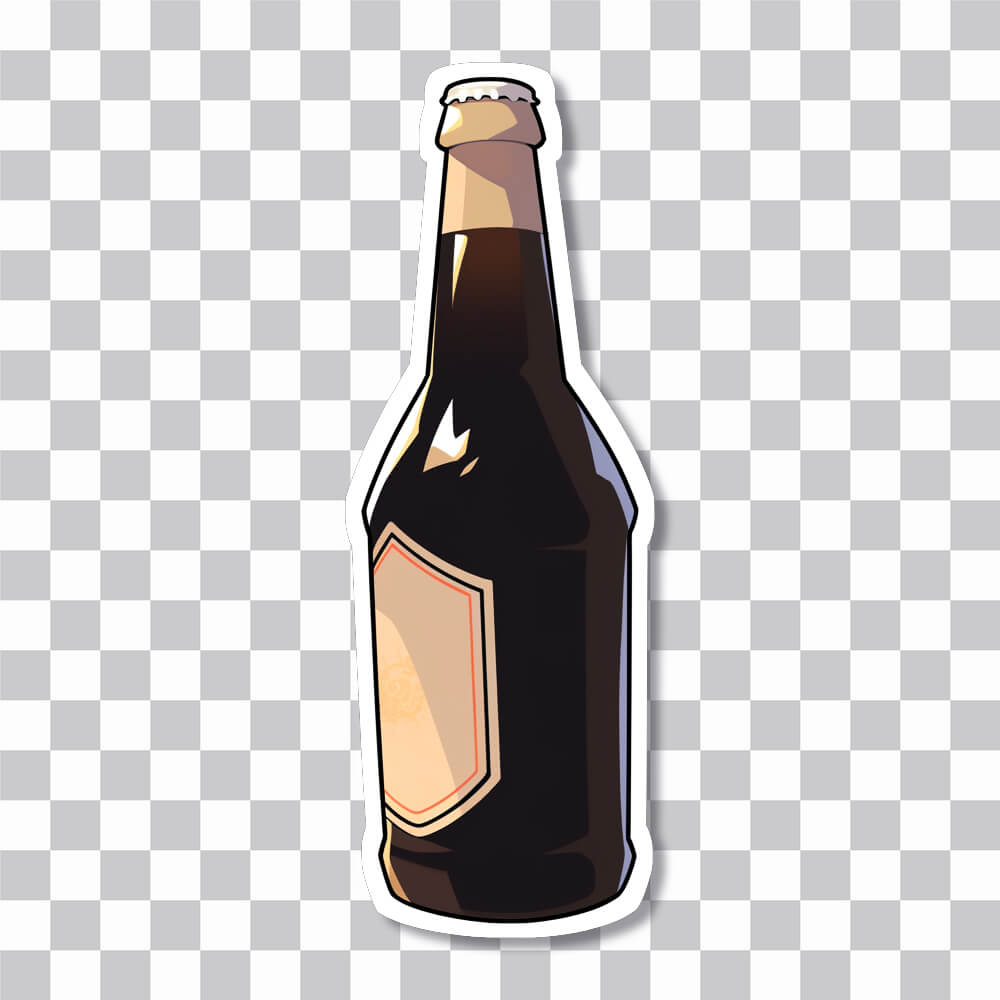 empty bottle of beer sticker cover