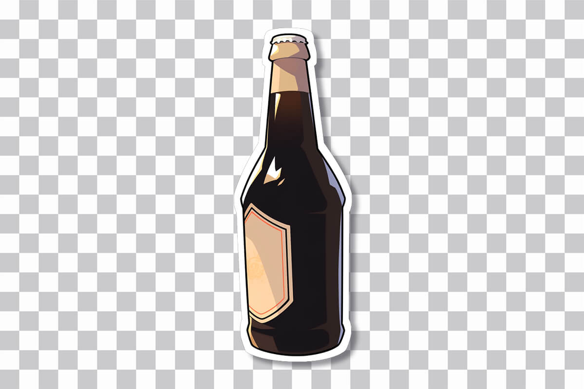 Empty Bottle of Beer Sticker - Free Digital PNG Stickers Download