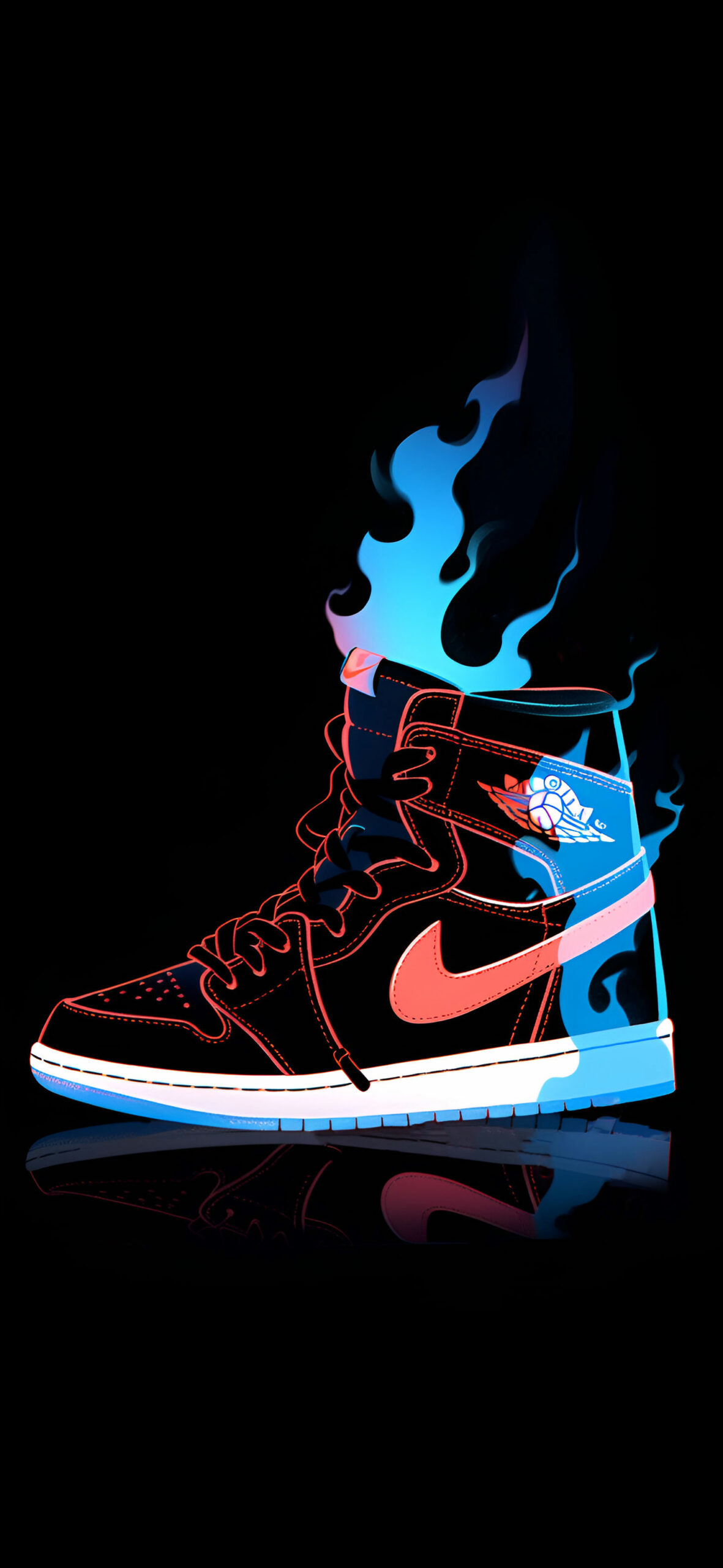 Fiery nike Aair jordan 1 cool wallpaper Sneakerhead art wallpa