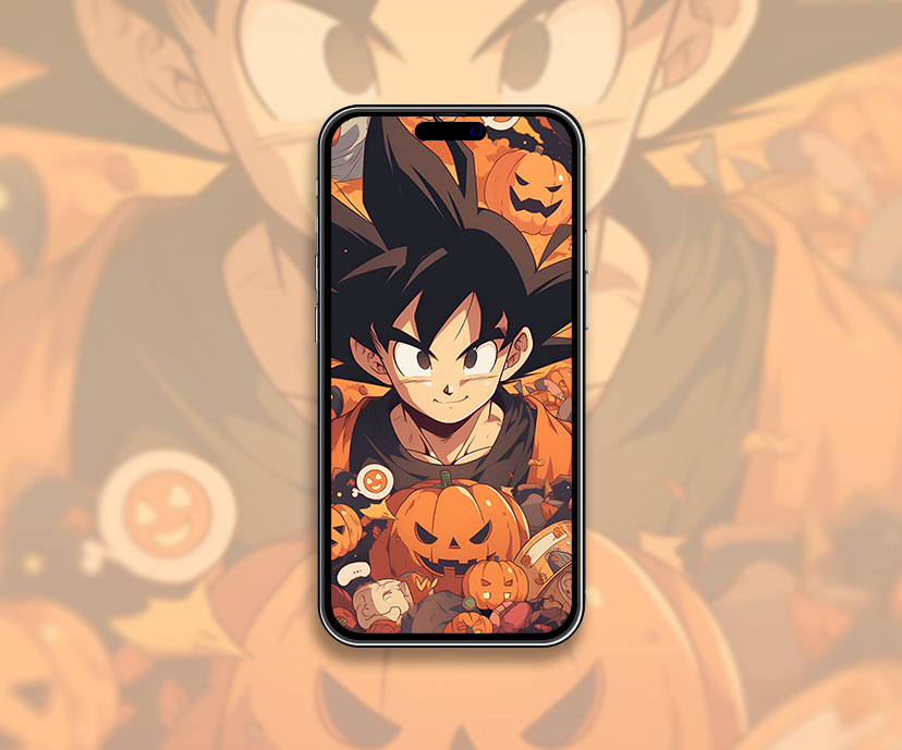 Goku & Pumpkins Halloween Wallpaper Goku Wallpaper for iPhone