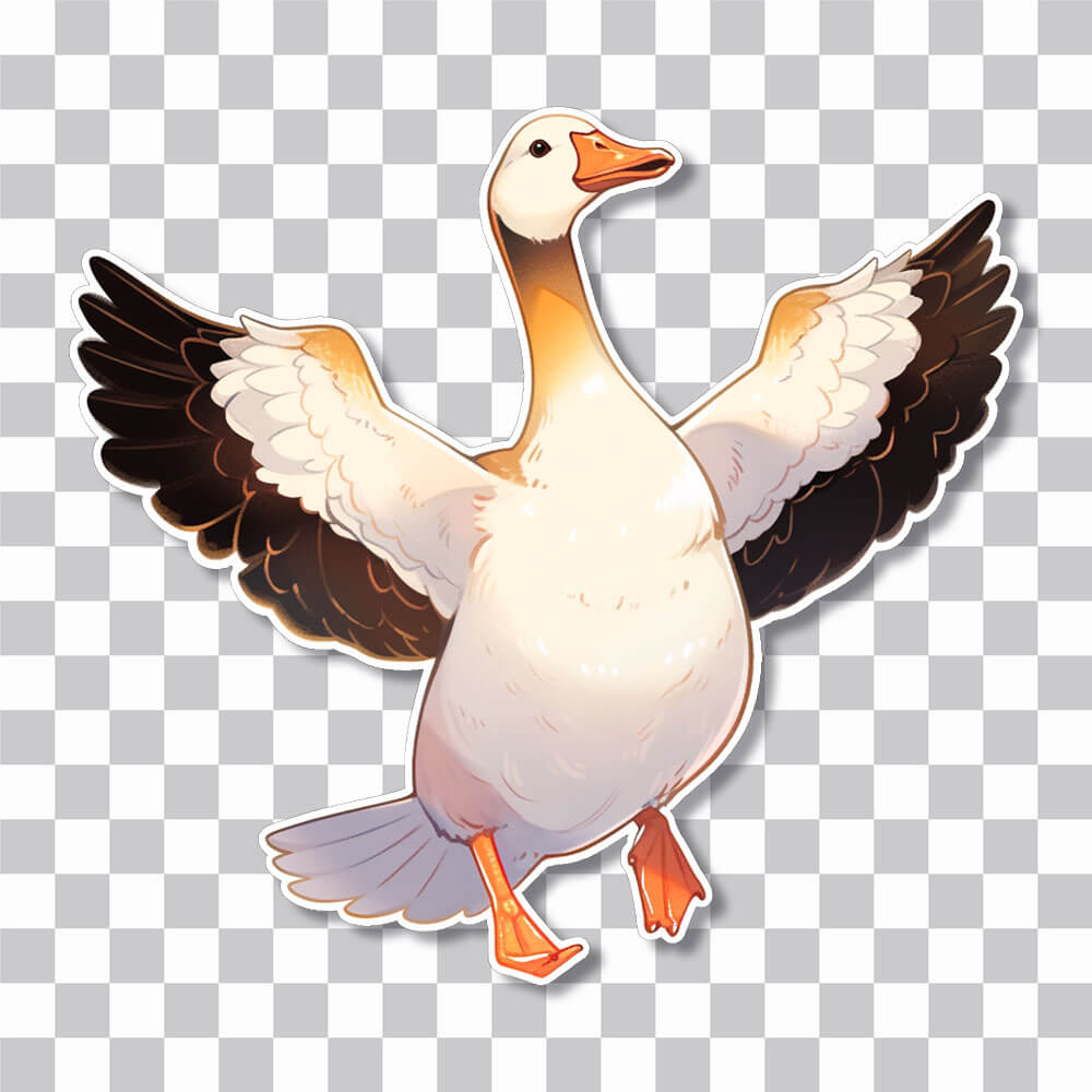 goose with outstretched wings sticker cover