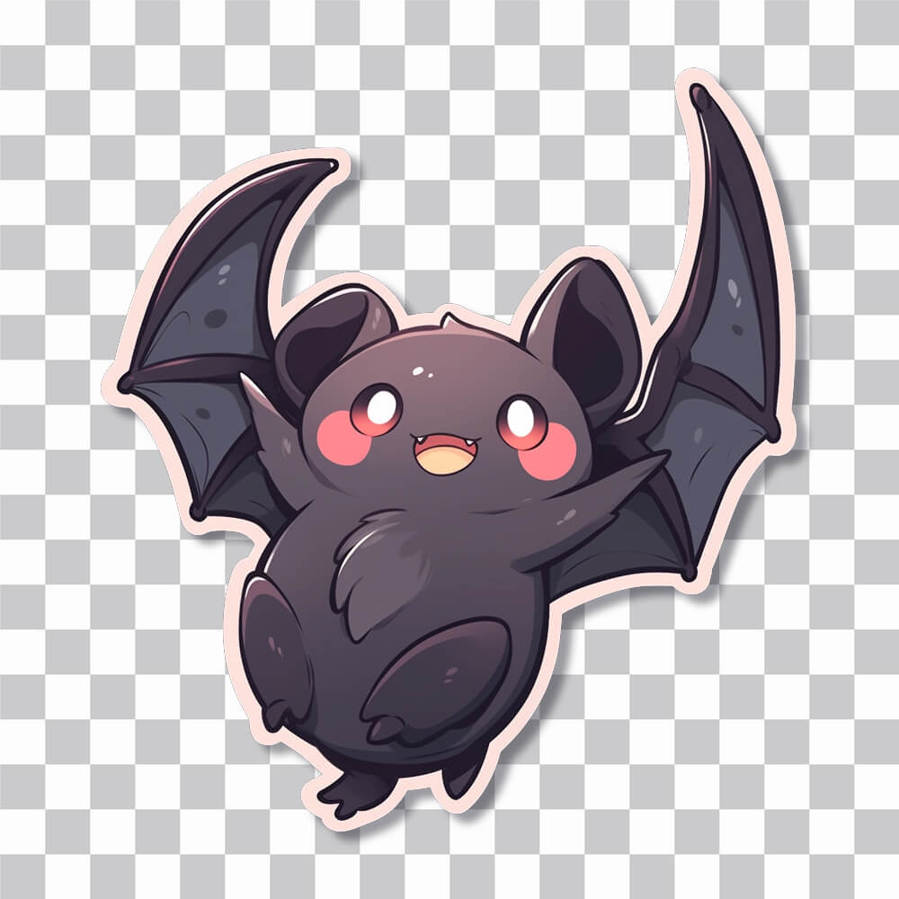 halloween cute black bat sticker cover