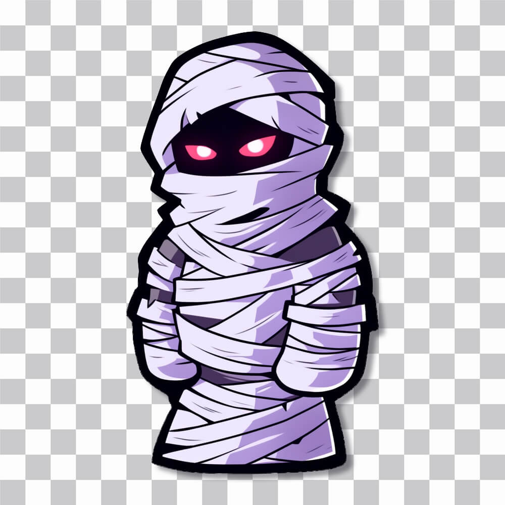 halloween mummy with red eyes sticker cover
