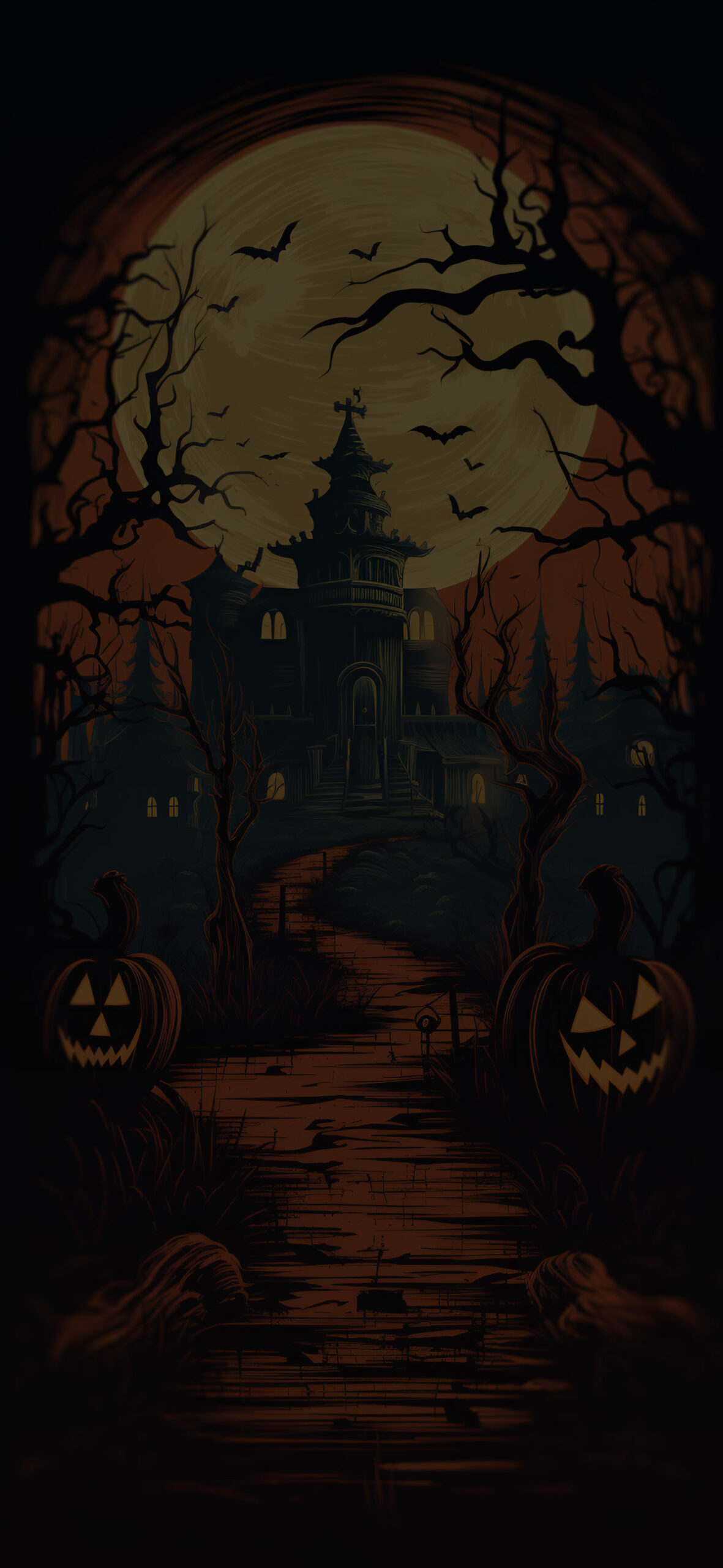 Halloween retro style dark wallpaper vintage poster wallpaper