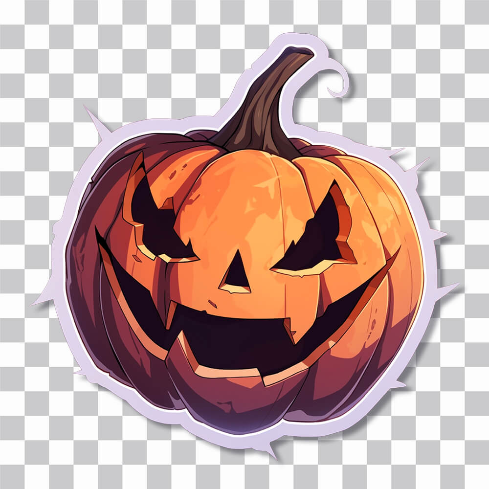 halloween scary pumpkin grey stroke sticker cover