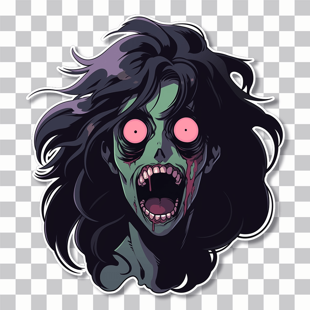 halloween scary zombie girl sticker cover