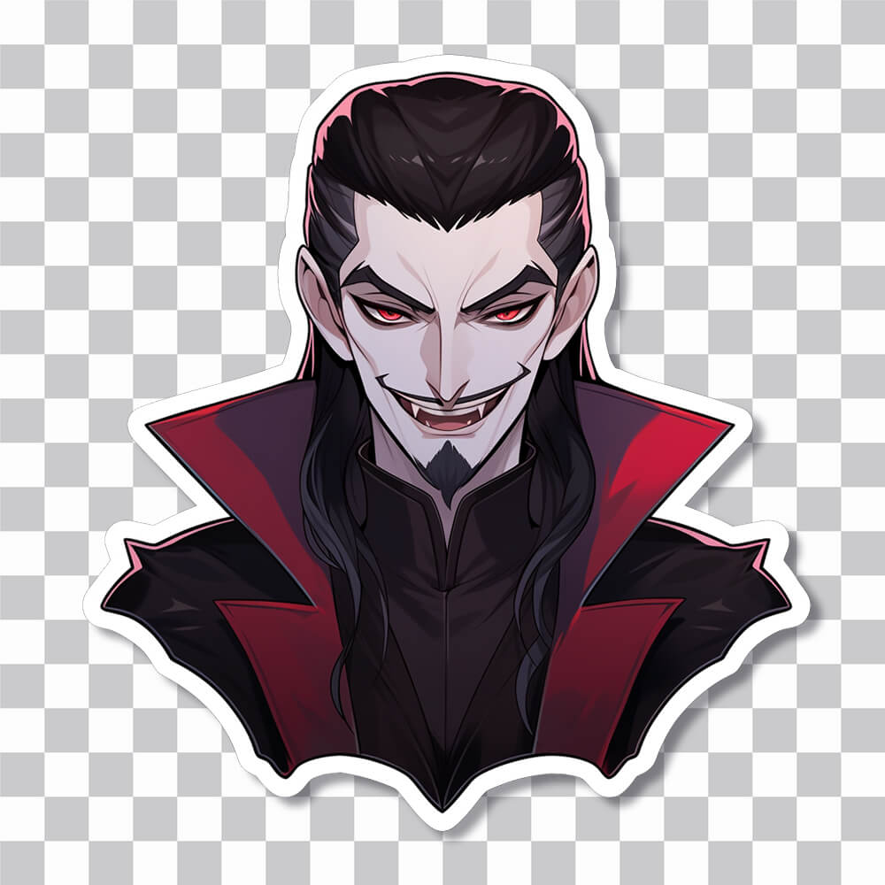 halloween smiling dracula sticker cover