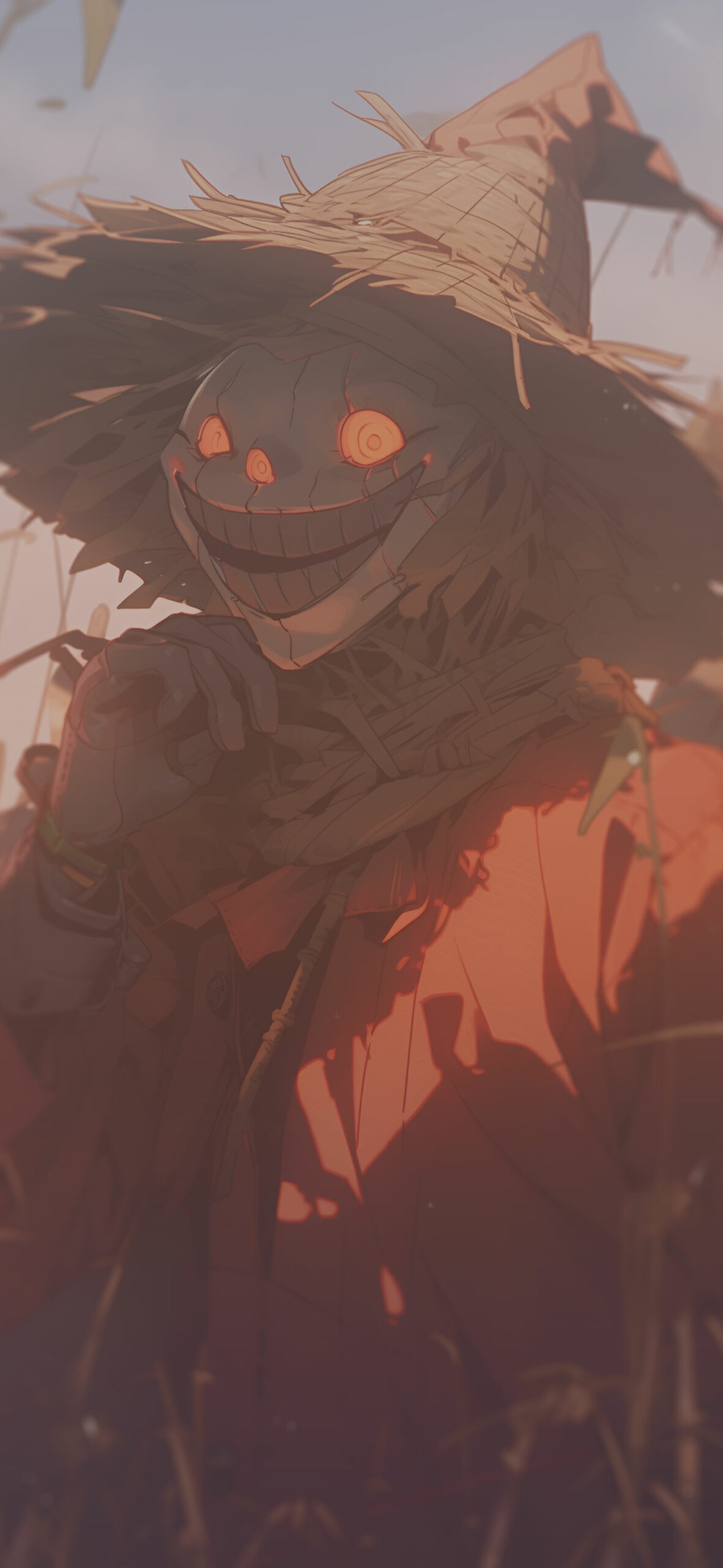 Halloween Smiling Scarecrow Wallpaper Halloween Wallpaper for