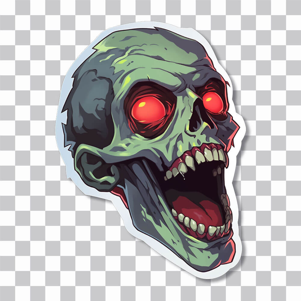 halloween spooky zombie head sticker cover