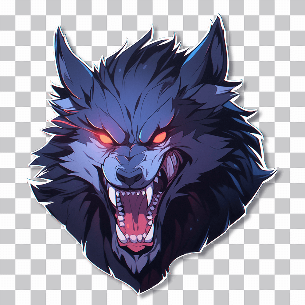 halloween werewolf with red eyes sticker cover