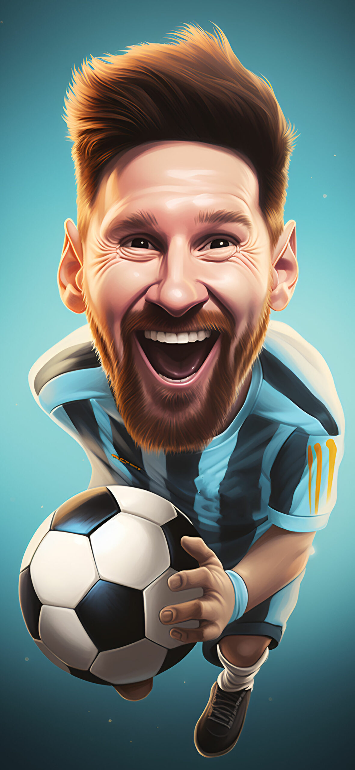 Happy Lionel Messi with Ball Wallpaper Lionel Messi Wallpaper