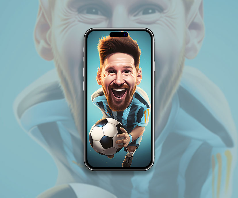 Happy Lionel Messi with Ball Wallpaper Lionel Messi Wallpaper