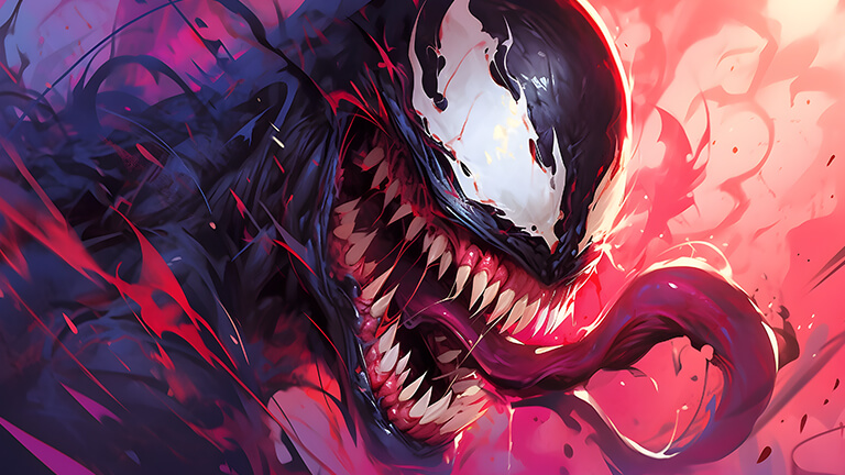 marvel scary venom pink desktop wallpaper cover
