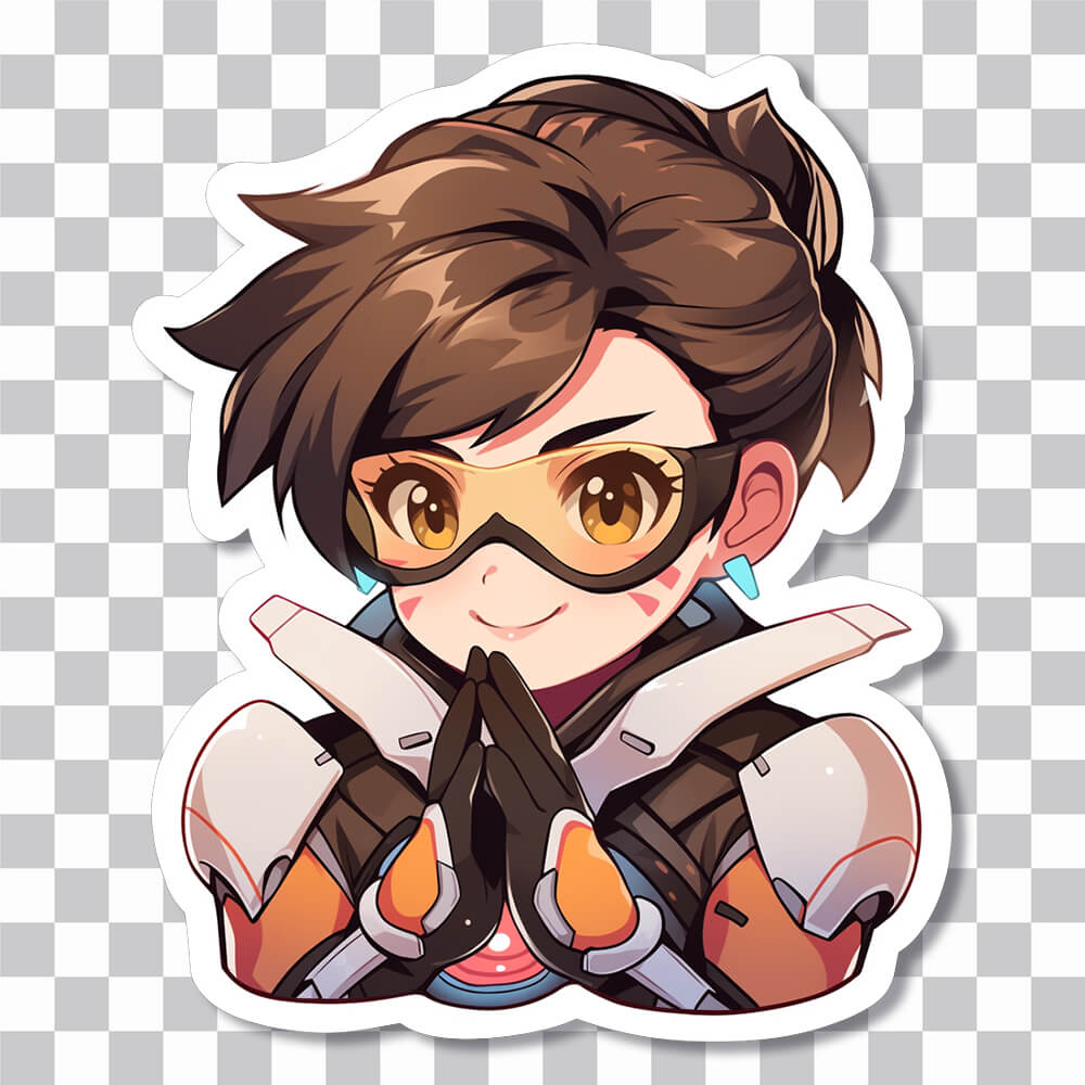 overwatch chibi tracer sticker cover