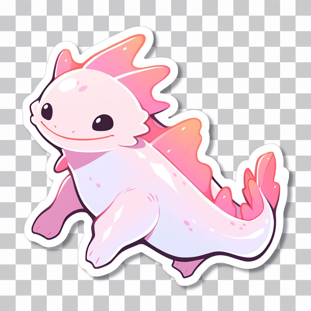 pink kawaii axolotl sticker cover