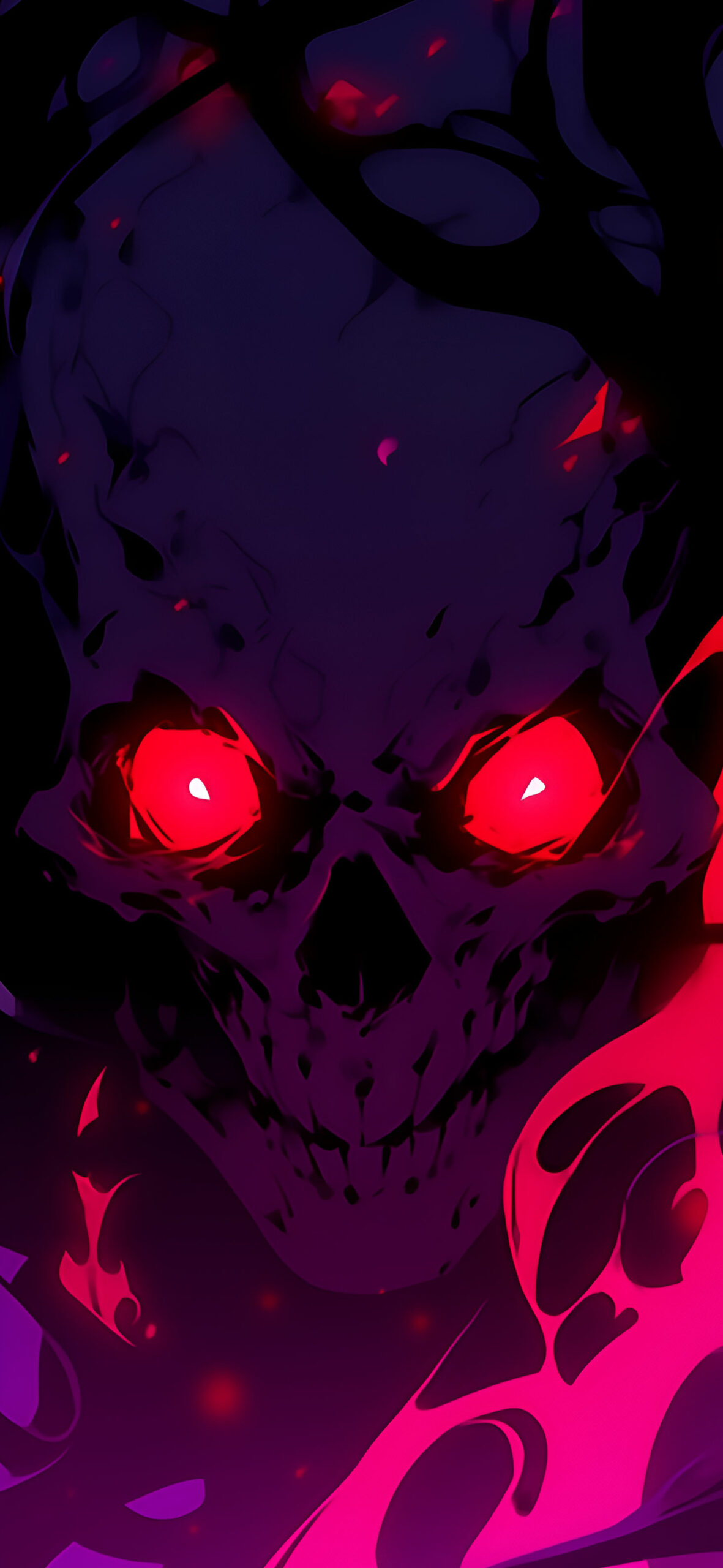 Purple Skull with Red Eyes Halloween Wallpaper Purple Skull Wa
