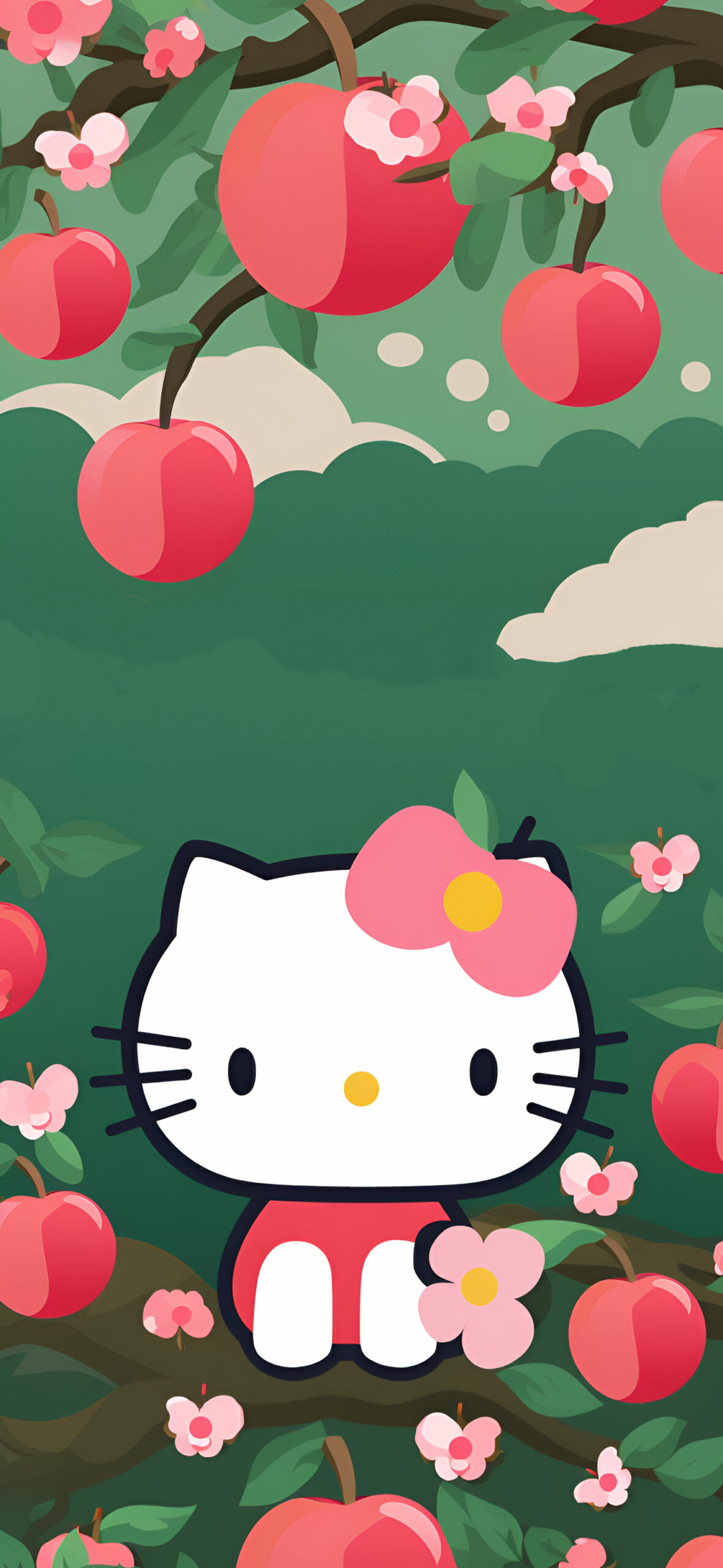 Sanrio Hello Kitty on Apple Tree Wallpaper Hello Kitty Wallpap