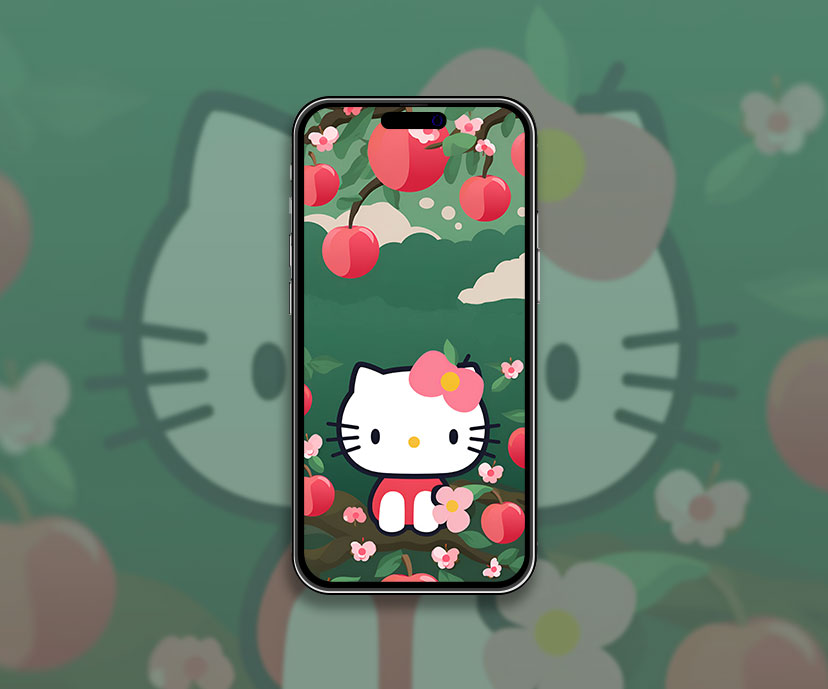 Fond d'écran Hello Kitty de Sanrio sur un pommier